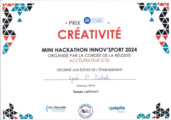 Prix de la créativité - Lycée St Michel Marseille